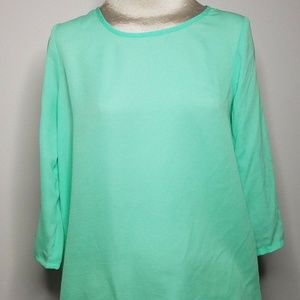 Express Mint Green Back Zip Top Size Small